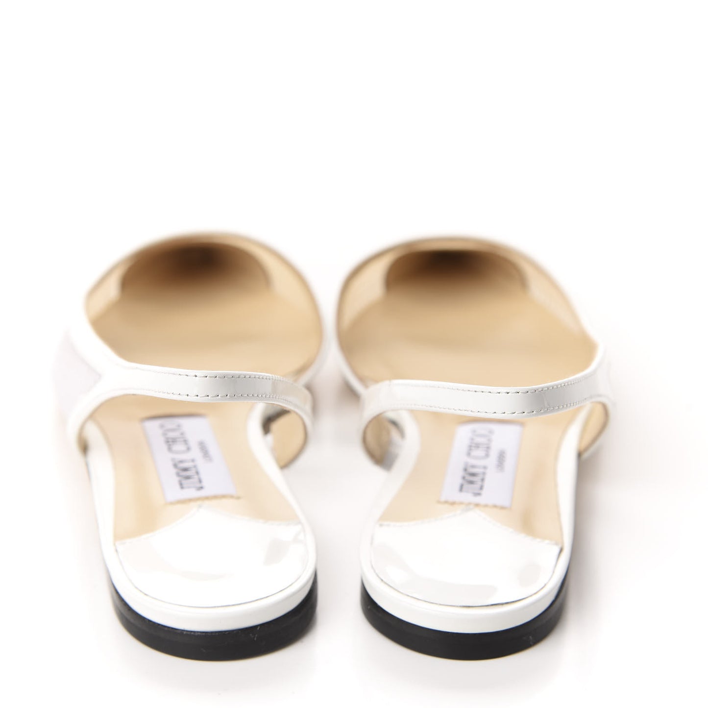 Patent Mesh Calfskin Fetto Flats 36.5 Latte