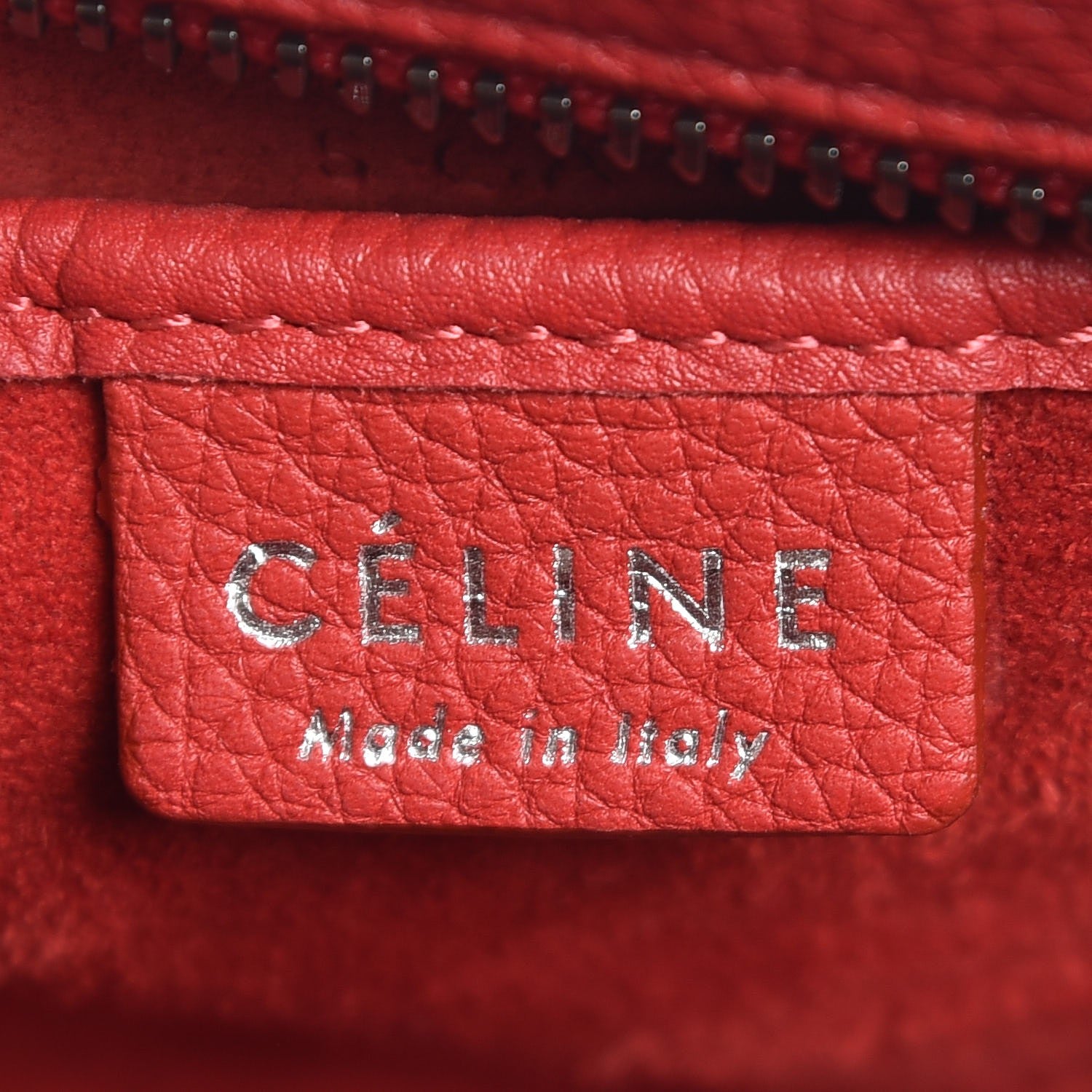 Celine Baby Grained Calfskin Nano Luggage Red 6 of 7
