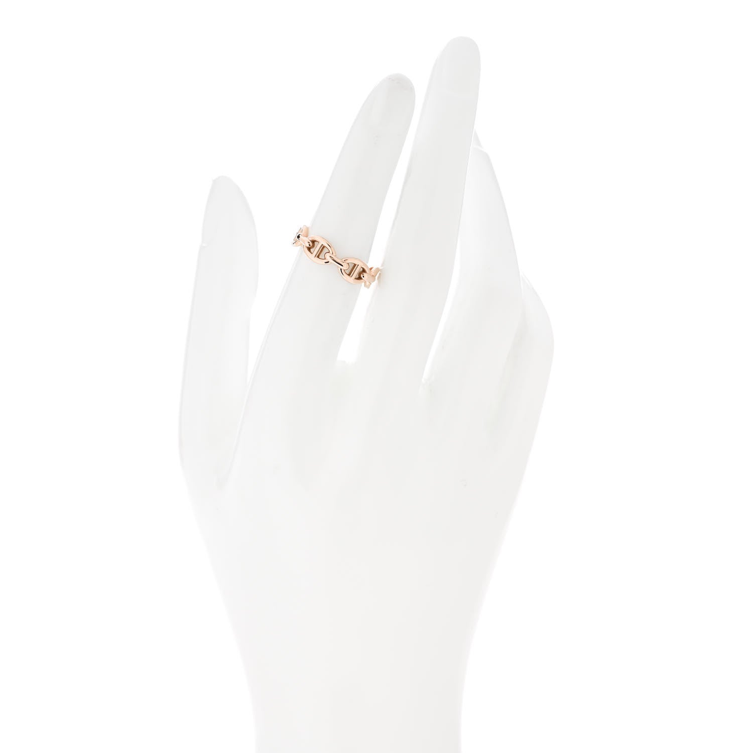 Hermes 18K Rose Gold PM Chaine d'Ancre Enchainee Ring 52 6 2 of 9