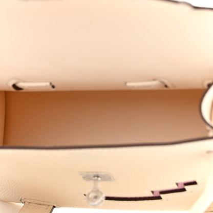 Hermes Epsom Quelle Idole Picto Kelly Doll Handbag Nata Mauve Sylvestre Lime Chai 7 of 14