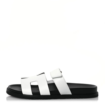 Hermes Calfskin Womens Chypre Sandals 41.5 White 1 of 10