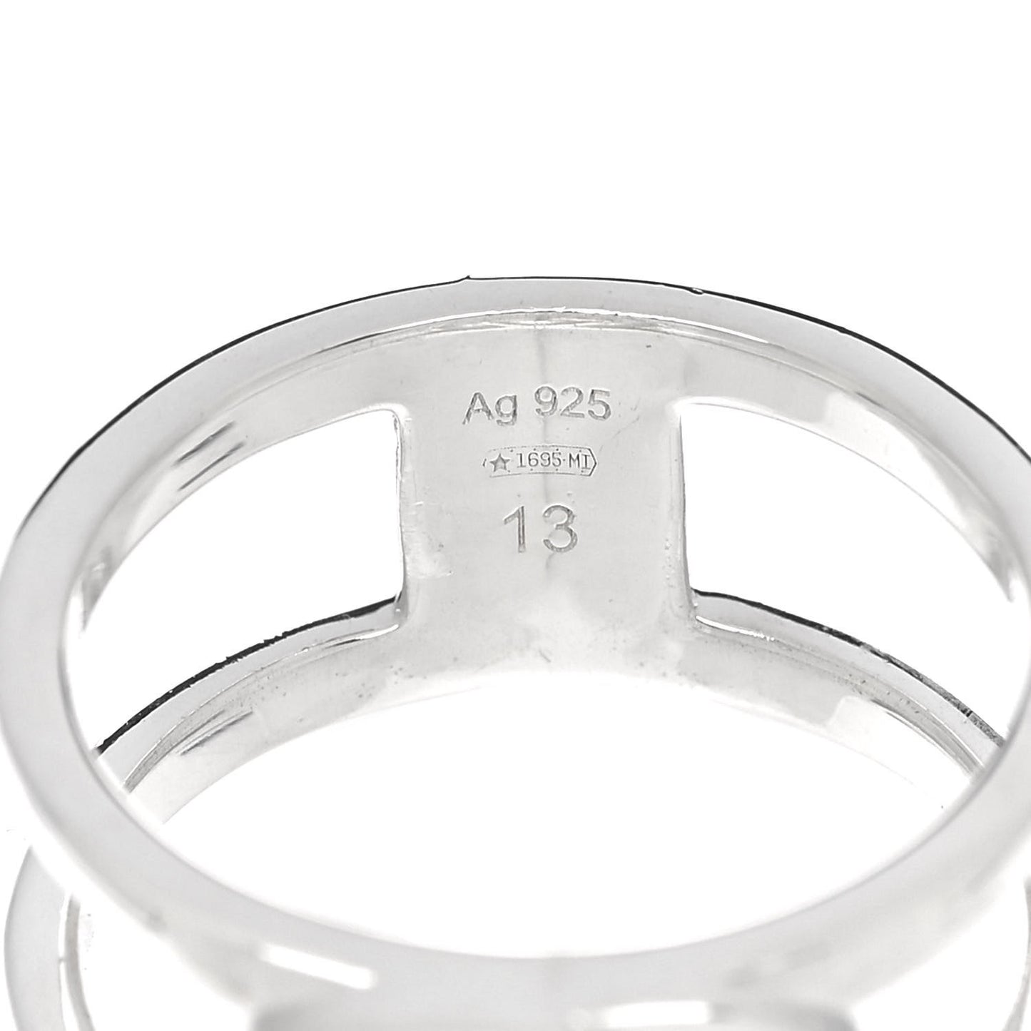 Sterling Silver 9mm Interlocking G Open Band Ring 53 6.25