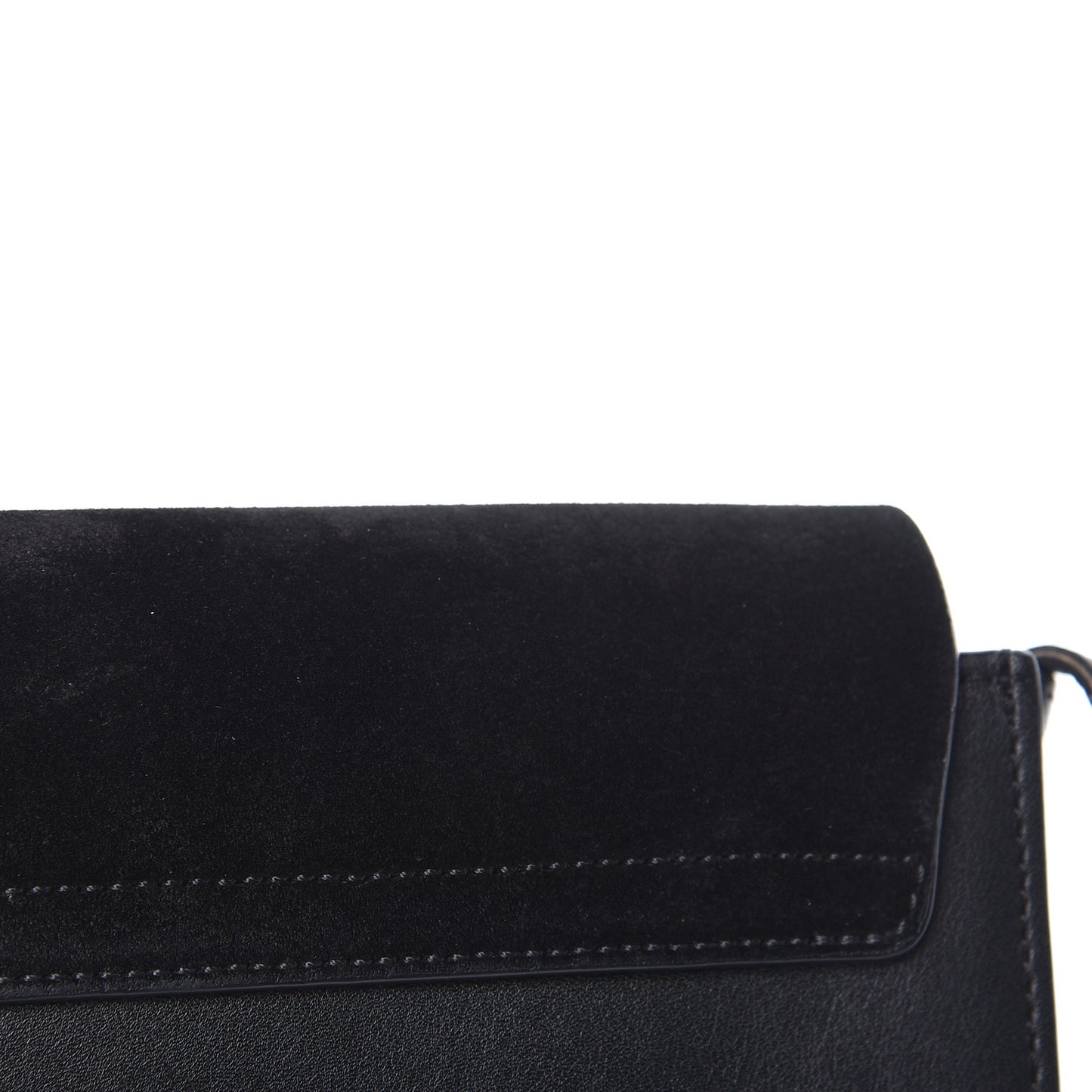 Suede Calfskin Small Faye Shoulder Bag Black
