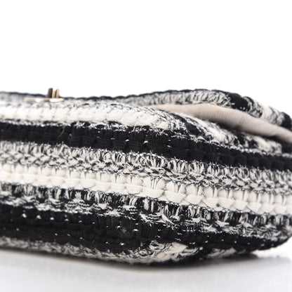 Chanel Tweed Braid Medium Single Flap Black White 7 of 10