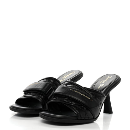 Christian Dior Calfskin Cannage Quilted Dio(r)evolution 80mm Slide Sandals 39 Black 3 of 8