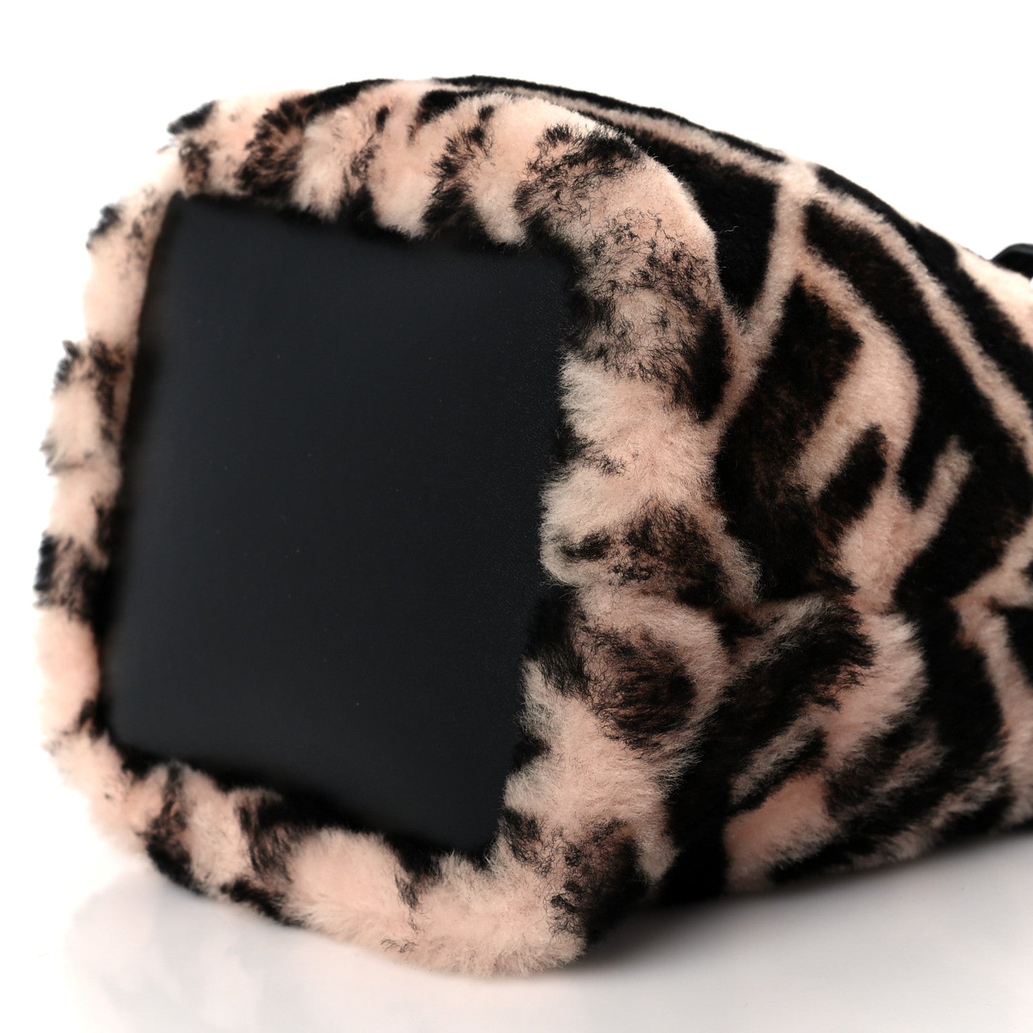 Fendi Shearling F is Fendi Macro FF 1974 Diagonal Mini Mon Tresor Bucket Bag Light Rose Black 10 of 10