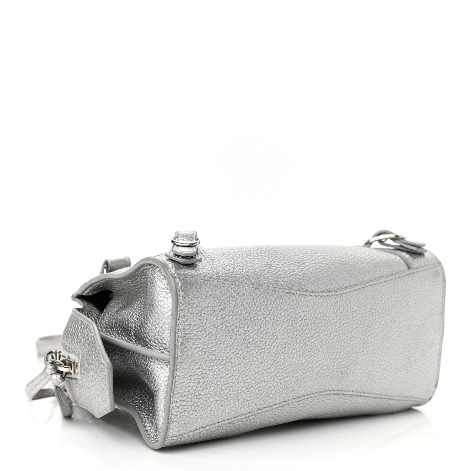 Balenciaga Metallic Grained Calfskin Neo Classic Silver Hardware Mini City Silver 4 of 15