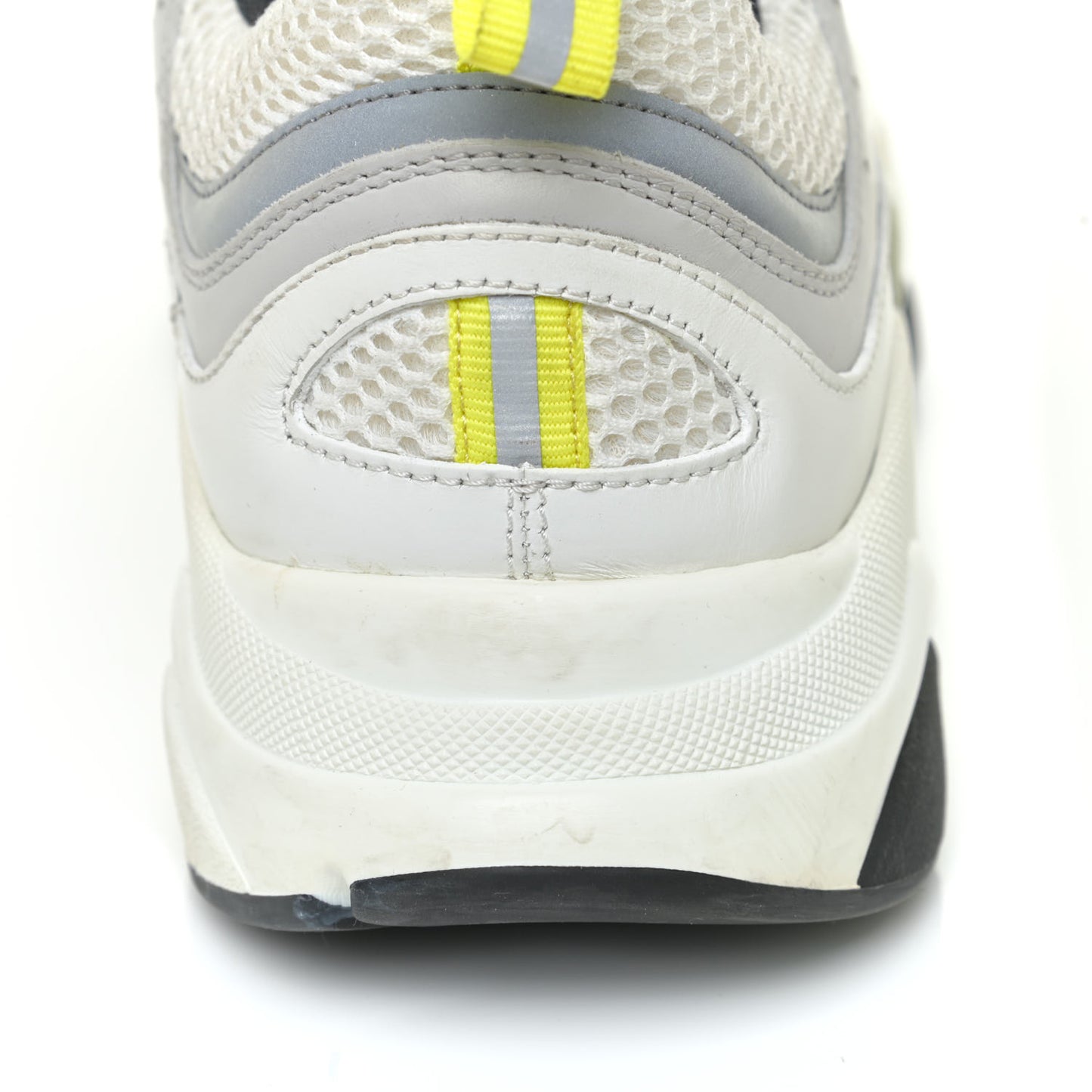 Technical Mesh Calfskin Mens B22 Sneakers 43 White Yellow