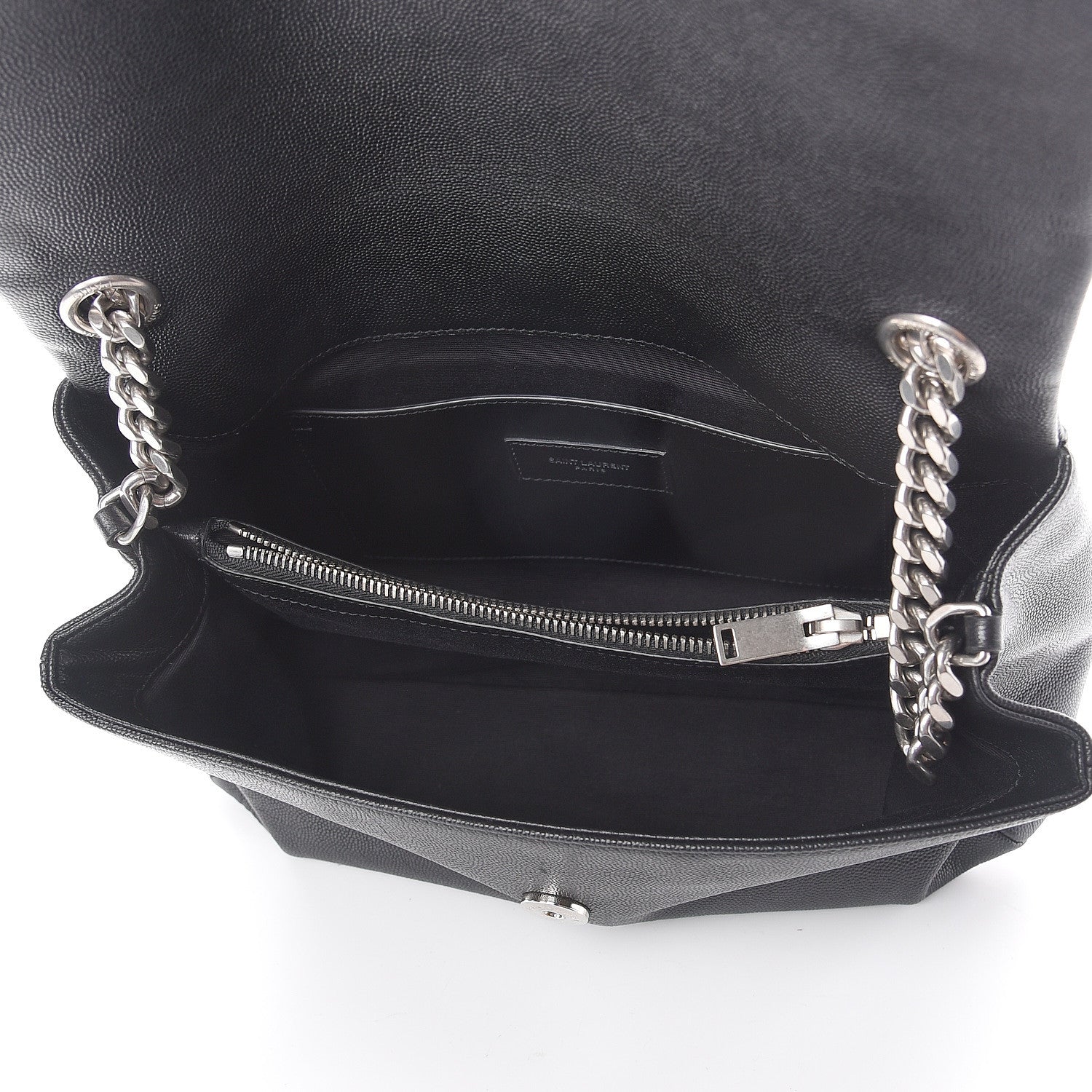 Saint Laurent Grain De Poudre Medium West Hollywood Monogram Fold-Over Black 4 of 8