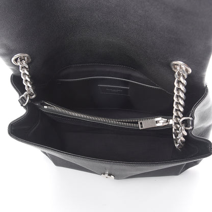 Saint Laurent Grain De Poudre Medium West Hollywood Monogram Fold-Over Black 4 of 8