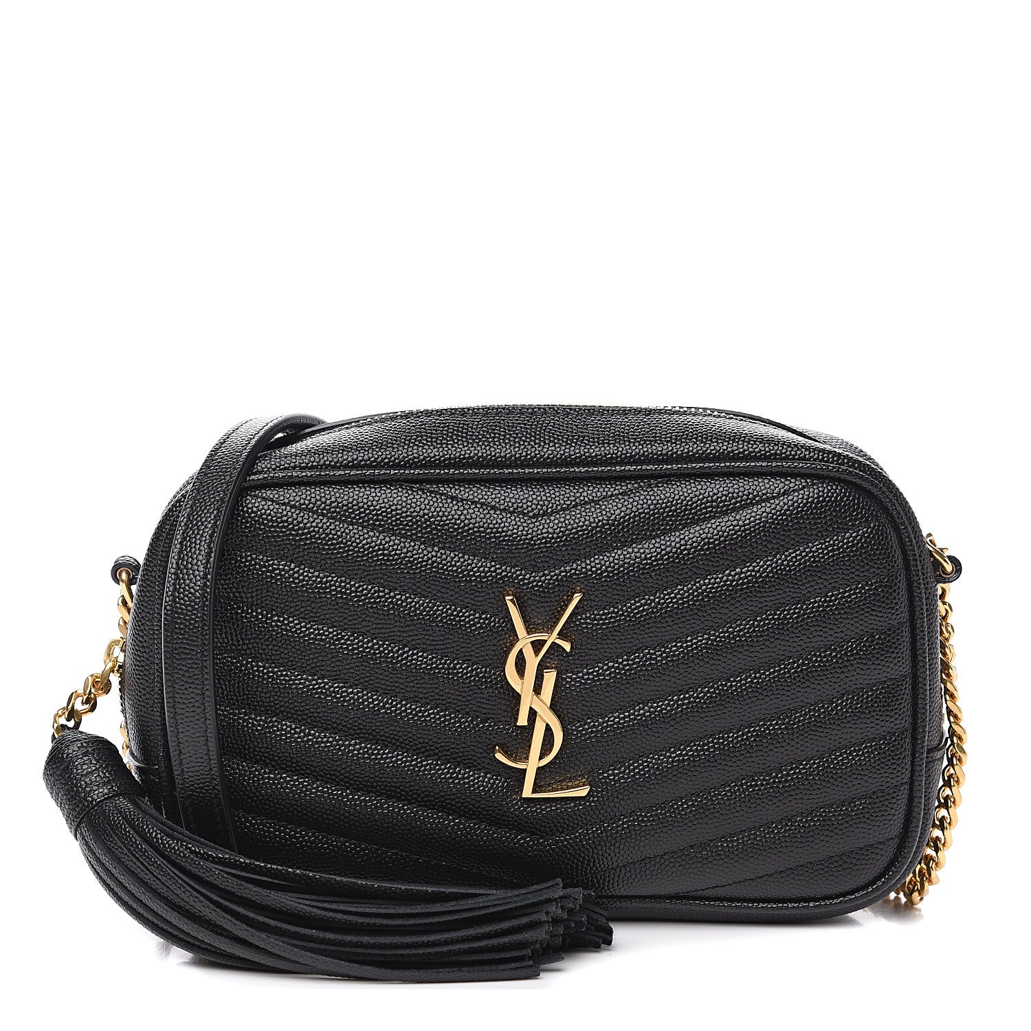 Saint Laurent Grain De Poudre Matelasse Monogram Mini Lou Camera Bag Black 1 of 9