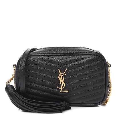 Saint Laurent Grain De Poudre Matelasse Monogram Mini Lou Camera Bag Black 1 of 9