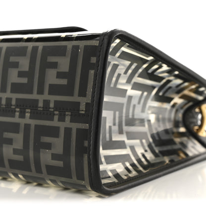 Fendi TPU FF Vitello Century Plexiglass Small Runaway Shopper Tote Black 10 of 11