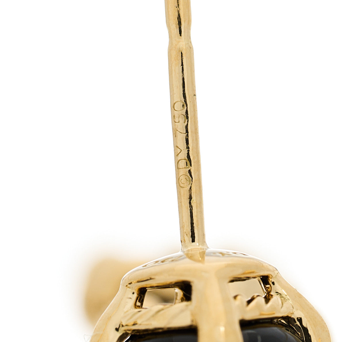 David Yurman 18K Yellow Gold Diamond Black Onyx Green Orchid Chatelaine Drop Earrings 4 of 5