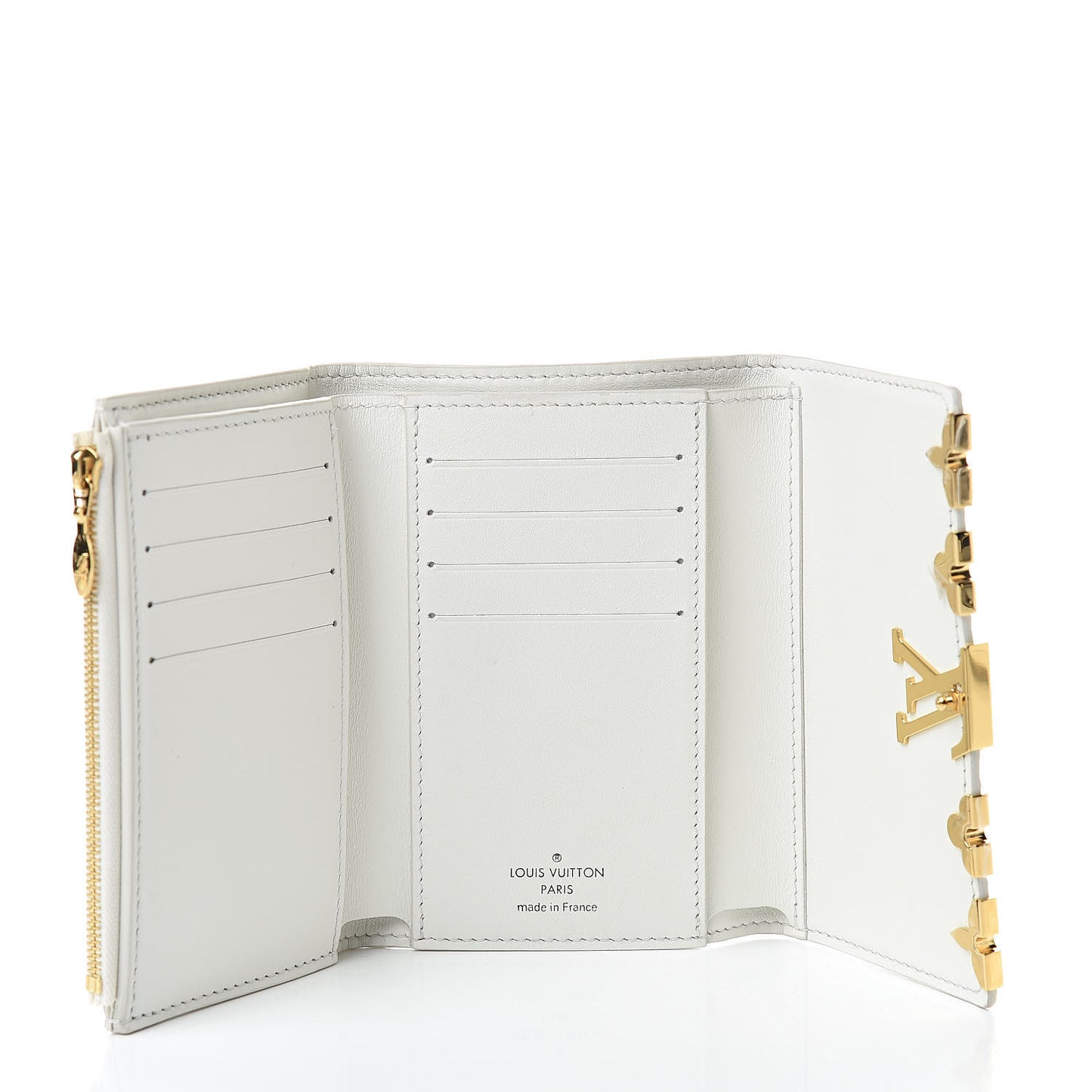 Taurillon Capucines Compact Wallet White