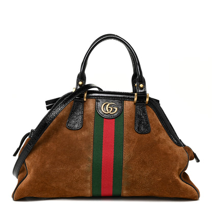Gucci Suede Ophidia Medium Re(Belle) Top Handle Bag Nocciola Black 1 of 15