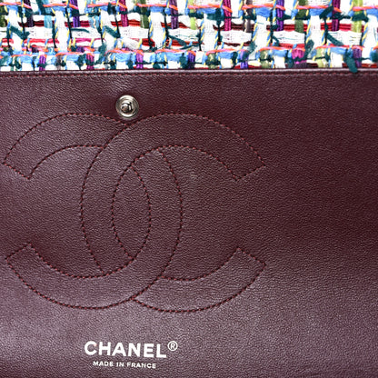 Chanel Tweed Quilted Jumbo Double Flap Multicolor 10 of 15