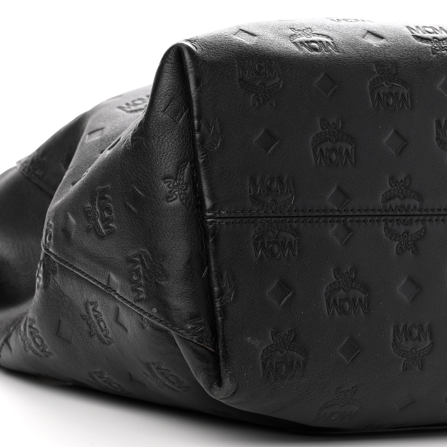MCM Calfskin Ottomar Monogram Large Klara Hobo Black 9 of 11