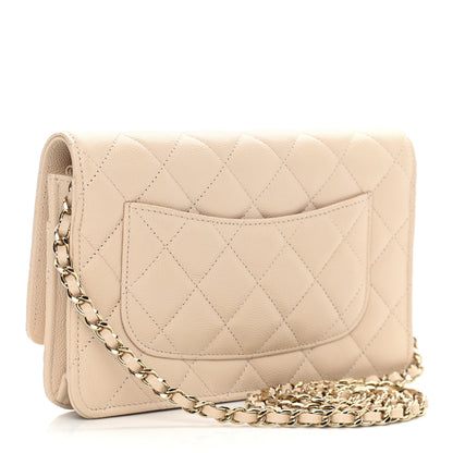 Chanel Caviar Quilted Coco Candy Wallet On Chain WOC Beige 3 of 15