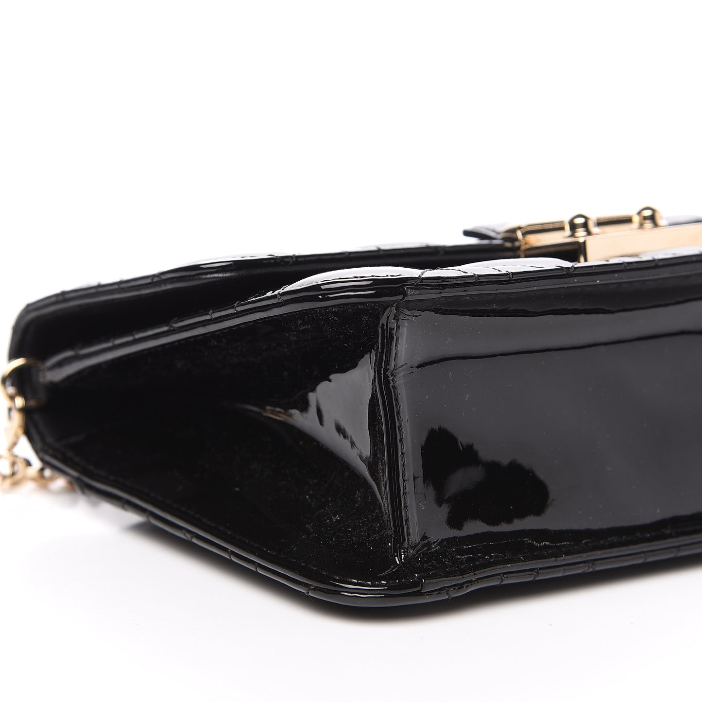 Patent Cannage Miss Dior Promenade Pouch Black