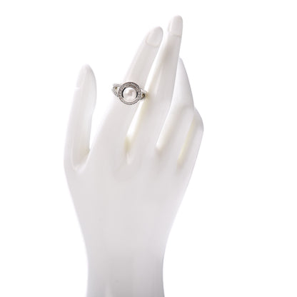 David Yurman Sterling Silver Diamond Pearl 8mm Petite Cerise Ring 52 6 2 of 5