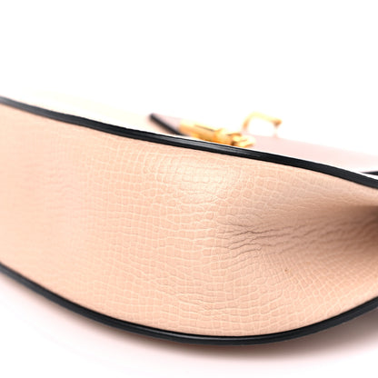 Chloe Grained Calfskin Lambskin Mini Bi-Color Drew Shoulder Bag Powder Beige Caramel 8 of 15