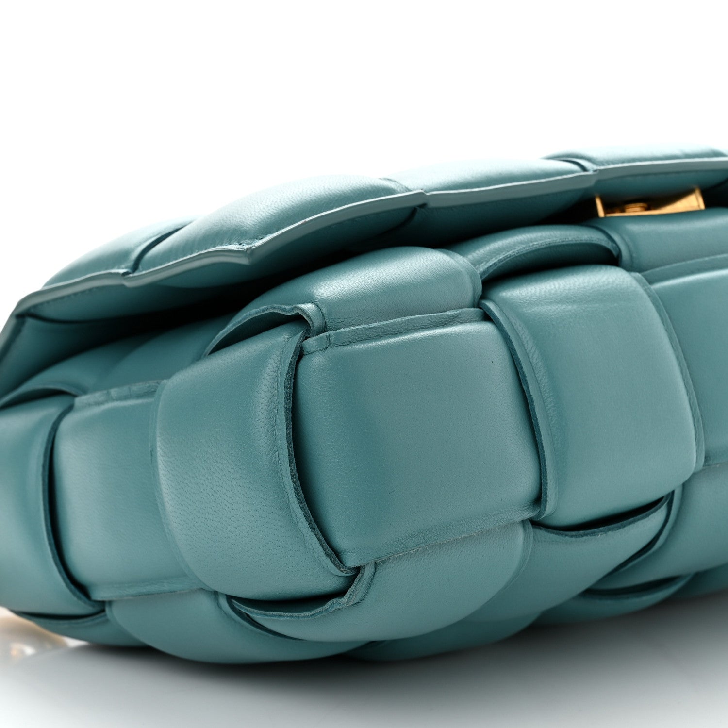 Bottega Veneta Lambskin Maxi Intreccio Padded Chain Cassette Crossbody Bag Linoleum 8 of 9