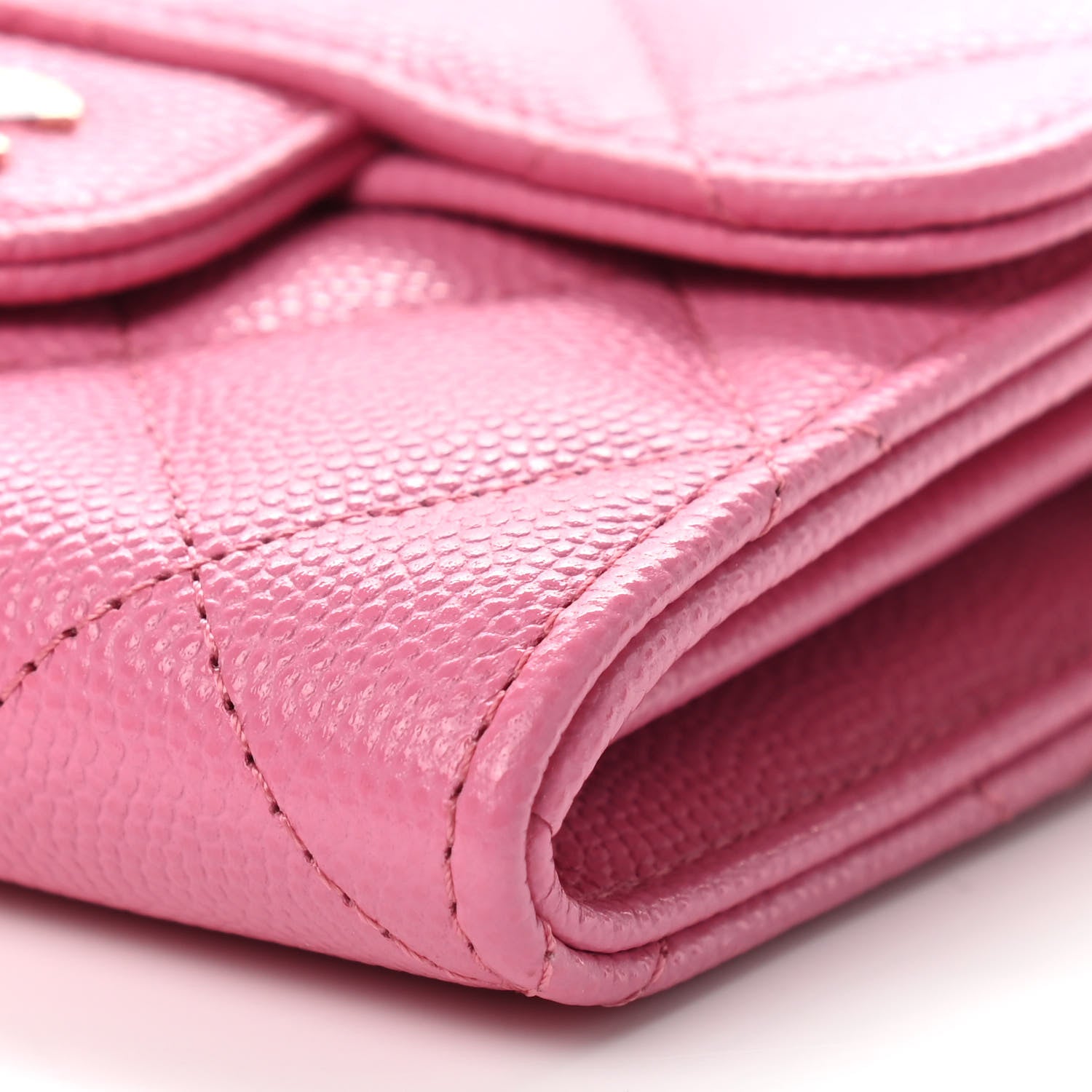Chanel Caviar Quilted Flap Card Holder On Chain Pink 9 of 9