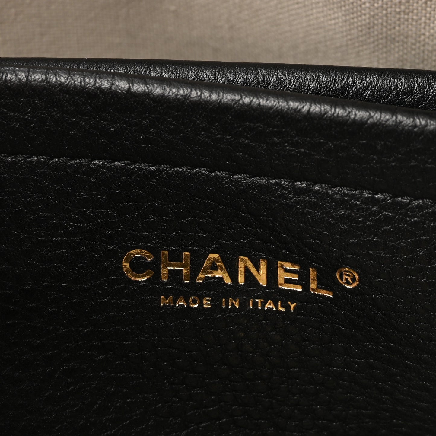 Grained Calfskin Stitched Urban Essentials Small Shopping Bag Black