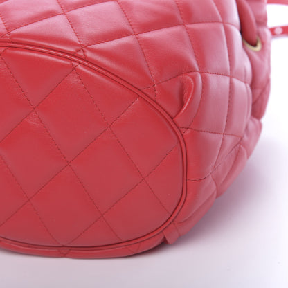Balenciaga Nappa Calfskin Quilted Touch B Bucket Bag Bright Red 9 of 9