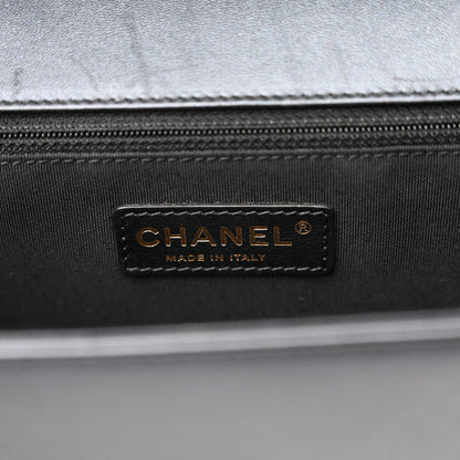 Chanel Metallic Lambskin Quilted Large Boy Flap Black 6 of 11