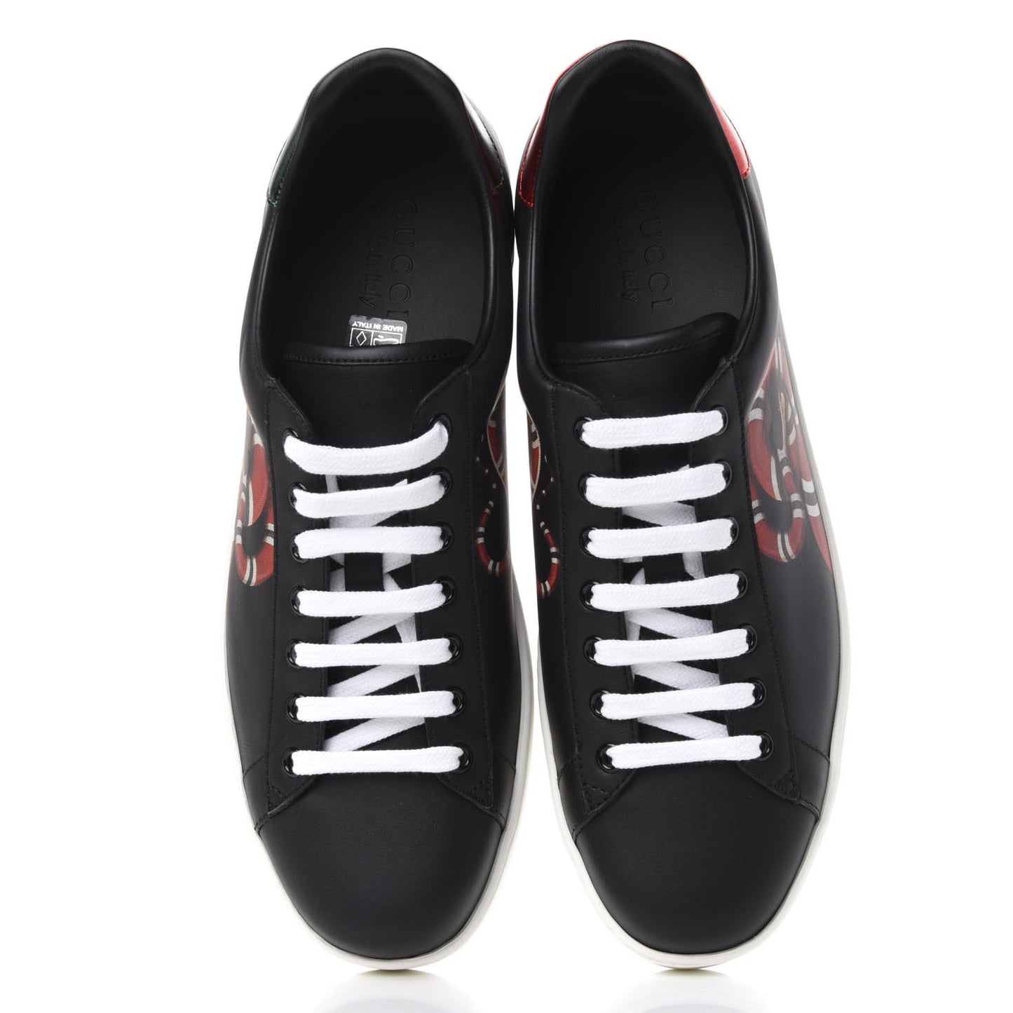Calfskin Kingsnake Mens Ace Sneakers 9 Black Multicolor