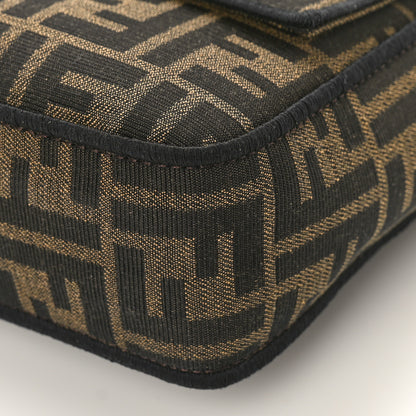 Fendi Fabric Jacquard FF 1974 Medium Baguette Tobacco Moro Black 8 of 9