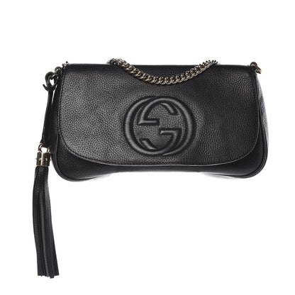 Gucci Pebbled Calfskin Medium Soho Flap Crossbody Black 1 of 8