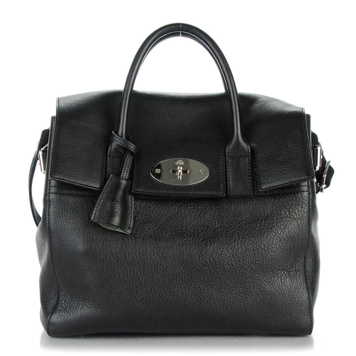 Natural Leather Cara Delevingne Convertible Satchel Black