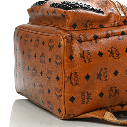 MCM Visetos Studded Medium Stark M Backpack Cognac 11 of 16