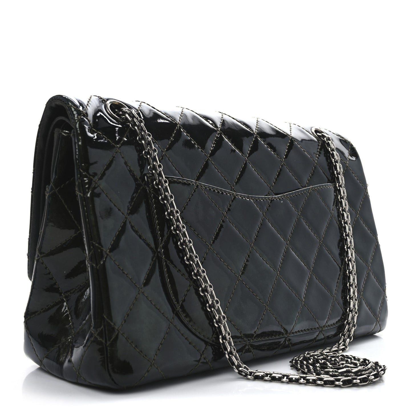 Patent Quilted 2.55 Reissue 226 Flap Green