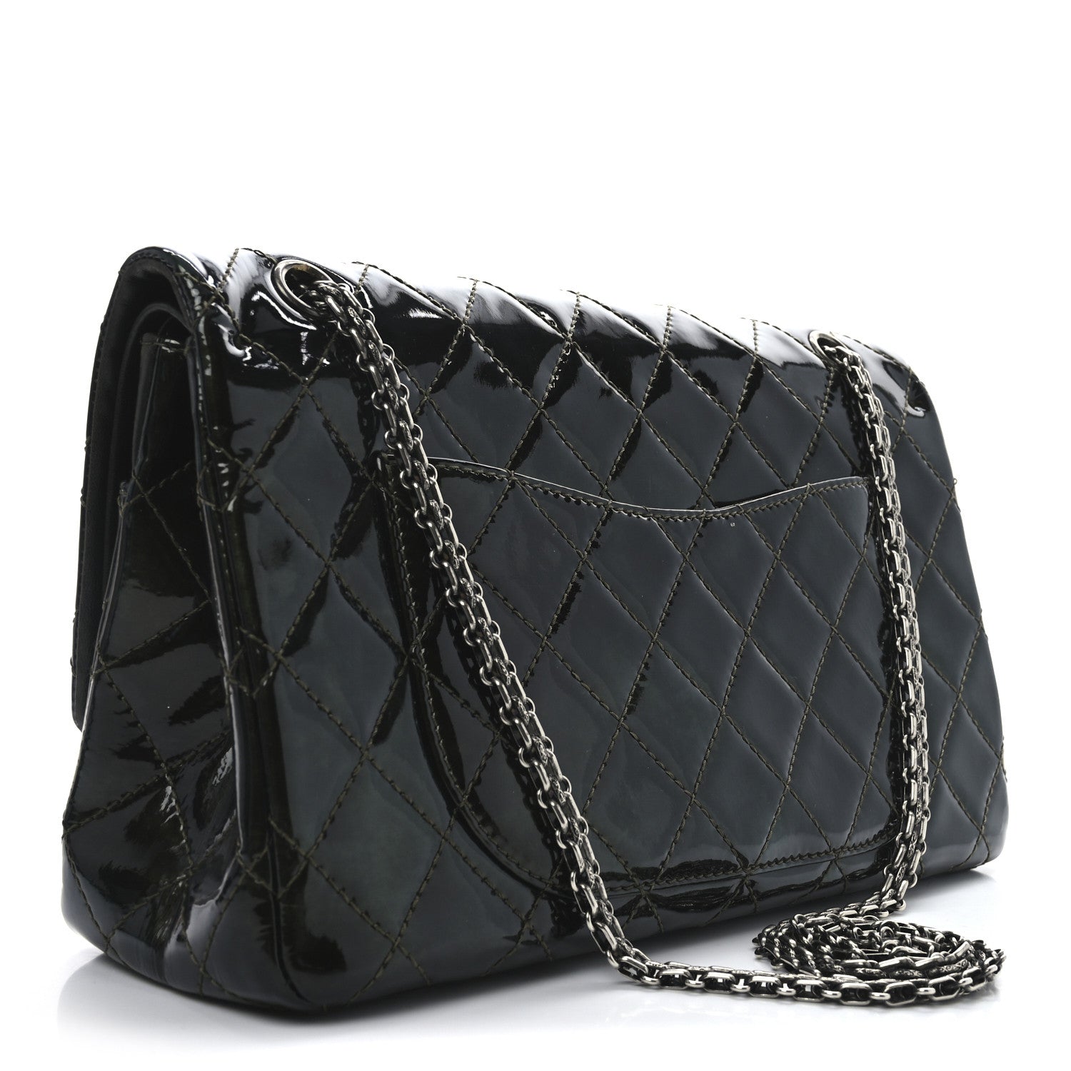 Chanel Patent Quilted 2.55 Reissue 226 Flap Green 3 of 10
