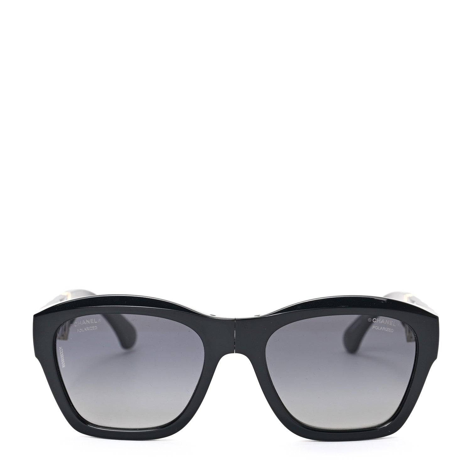 Chanel Acetate Metal Square Folding Sunglasses 6055-B Black 2 of 8