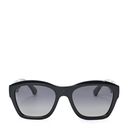 Chanel Acetate Metal Square Folding Sunglasses 6055-B Black 2 of 8