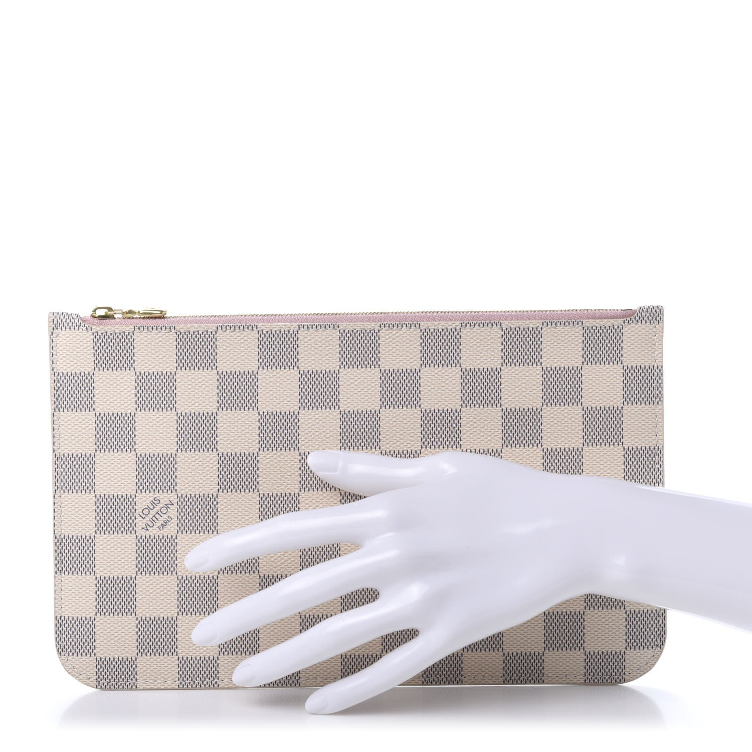 Louis Vuitton Damier Azur Neverfull MM GM Pochette Rose Ballerine 2 of 10