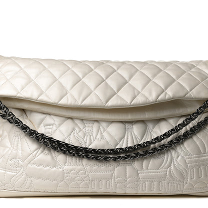 Chanel Lambskin Quilted Large Paris Moscou Red Square Bag Ivory 7 of 12