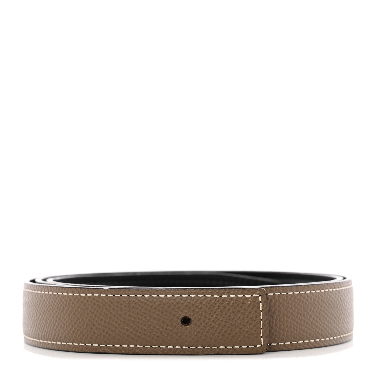 Hermes Swift Epsom 24mm Belt Strap 90 36 Black Etoupe 1 of 6