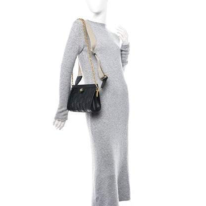 Gucci Calfskin GG Matelasse Small Slim Chain Shoulder Bag Black Natural 2 of 13