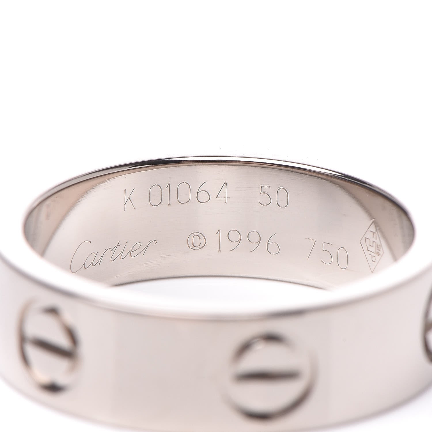 Cartier 18K White Gold 5.5mm LOVE Ring 50 5.25 4 of 6