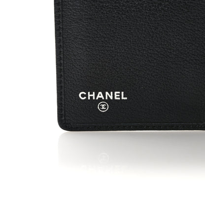 Chanel Goatskin Camellia Embossed Yen Wallet Black 6 of 6