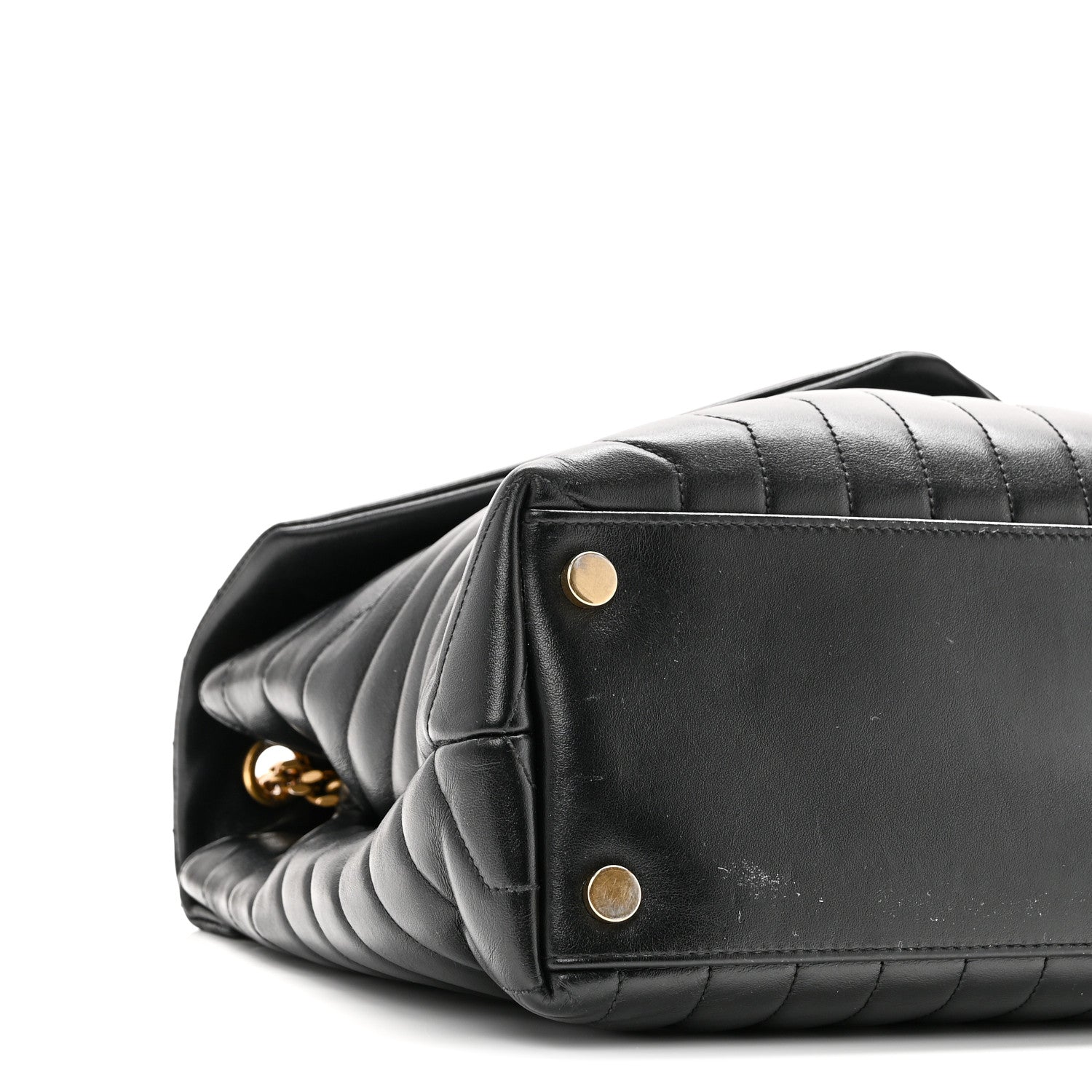 Saint Laurent Calfskin Y Quilted Monogram Large Loulou Chain Satchel Black 9 of 10