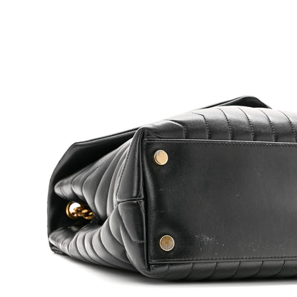 Saint Laurent Calfskin Y Quilted Monogram Large Loulou Chain Satchel Black 9 of 10