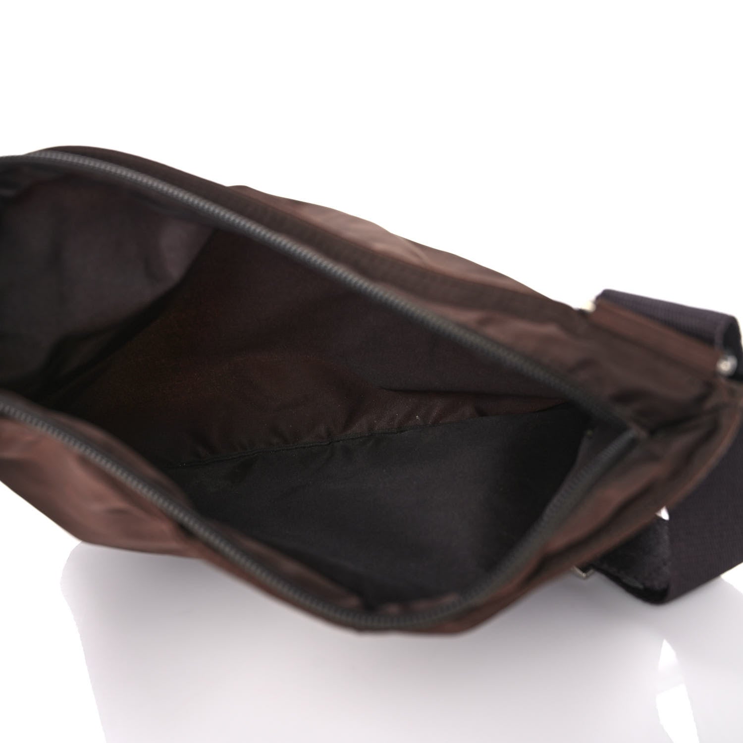 Prada Nylon Flat Messenger Bag Brown 5 of 15