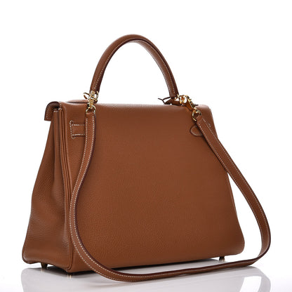 Hermes Togo Kelly Retourne 32 Gold 4 of 36